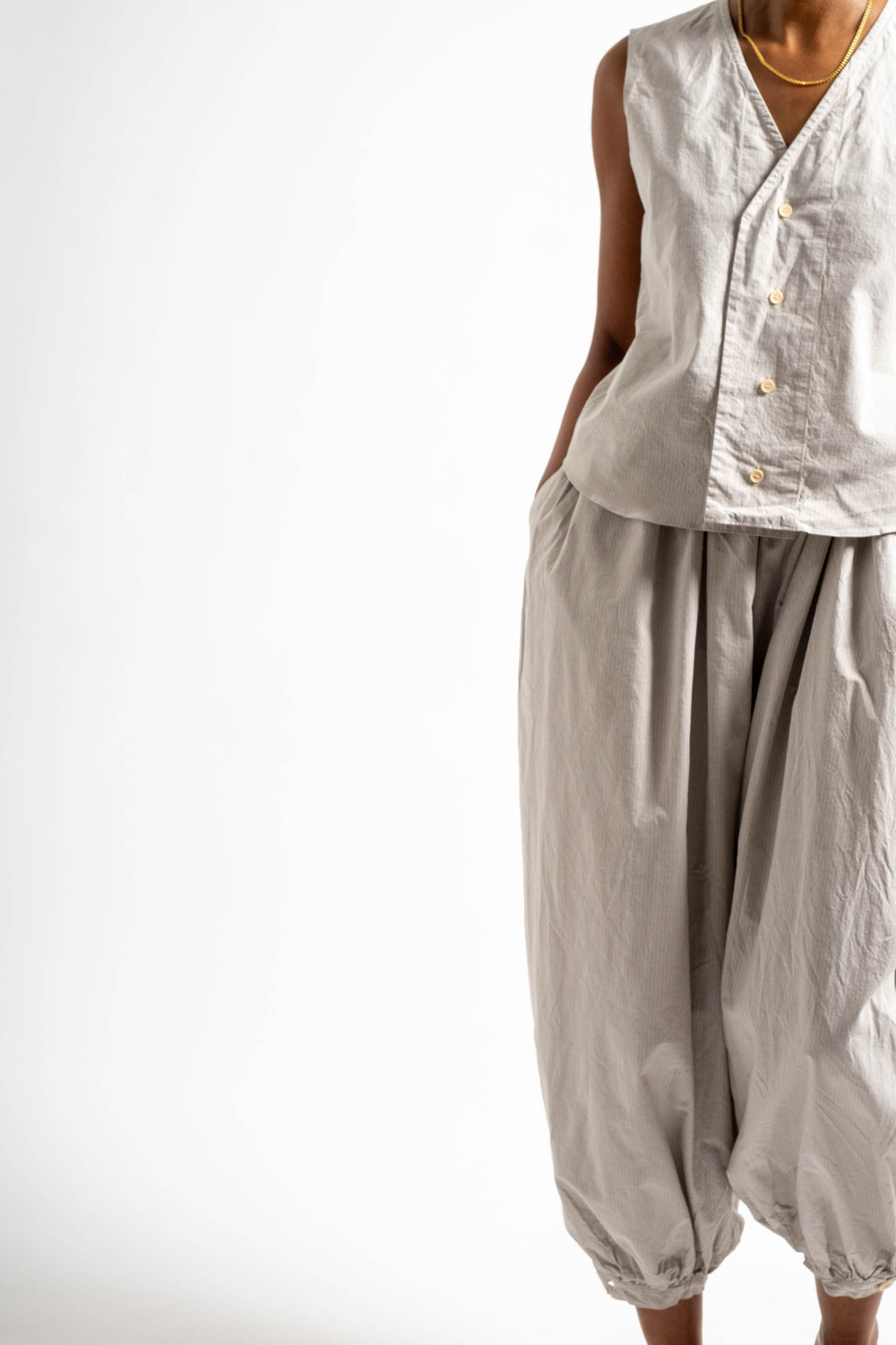 Tamou Trouser in Fine Dusty Stripe