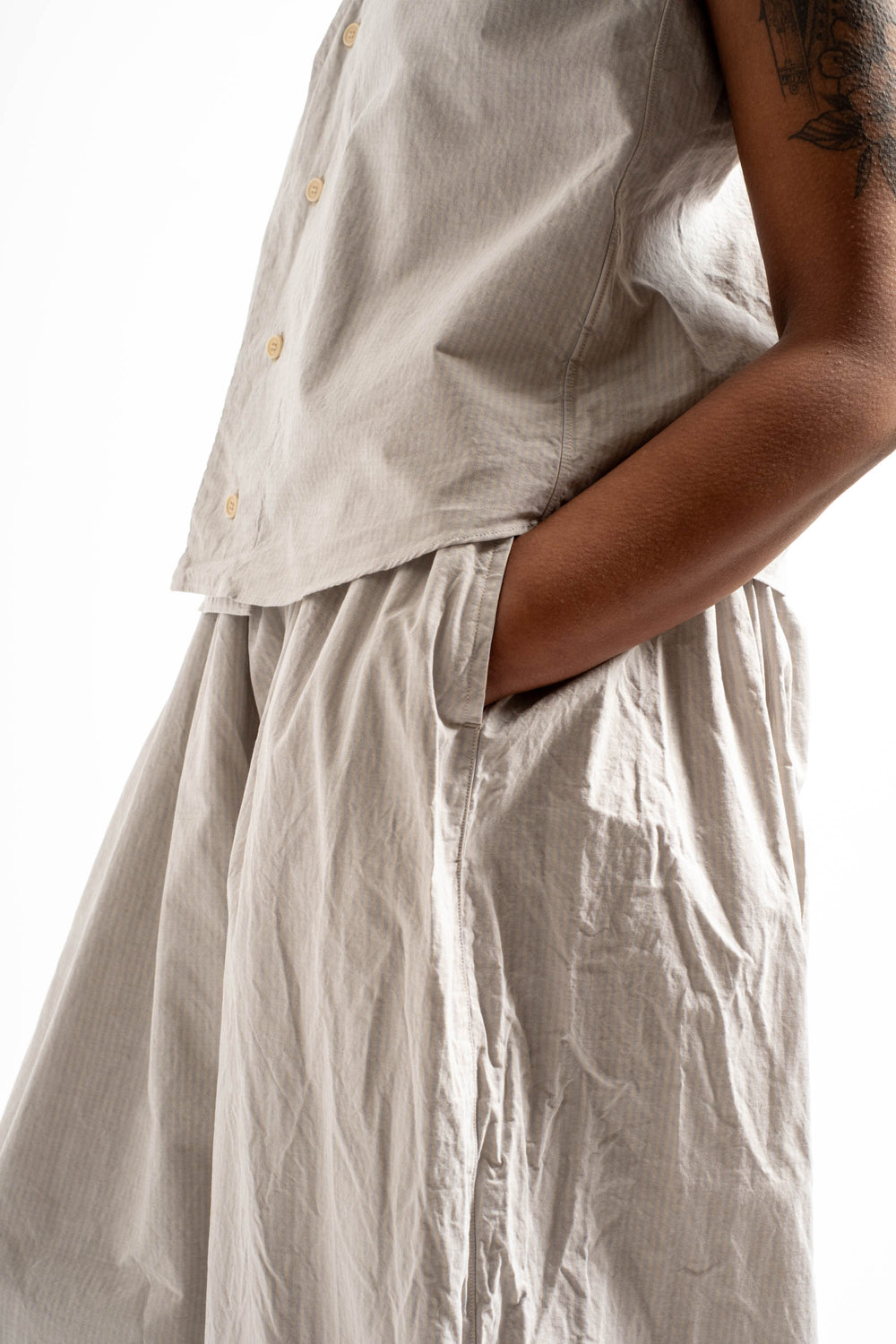 Tamou Trouser in Fine Dusty Stripe