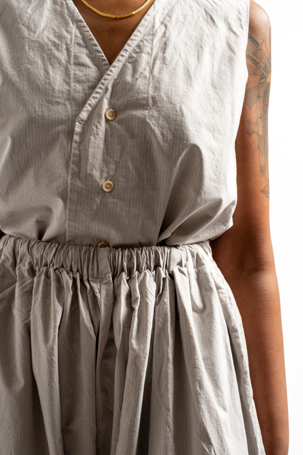 Tamou Trouser in Fine Dusty Stripe