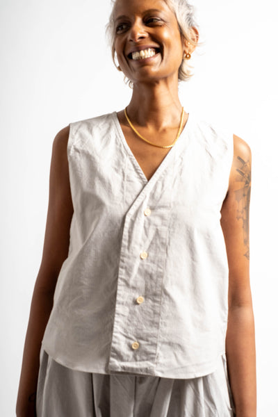 Victor Vest in Fine Dusty Stripe