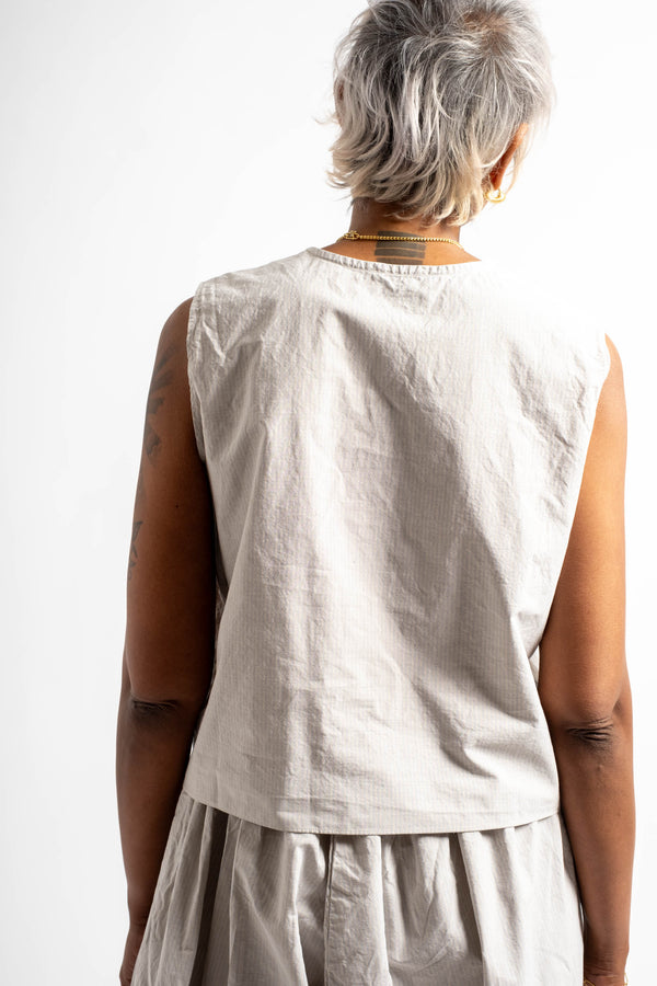 Victor Vest in Fine Dusty Stripe