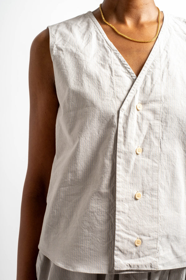 Victor Vest in Fine Dusty Stripe