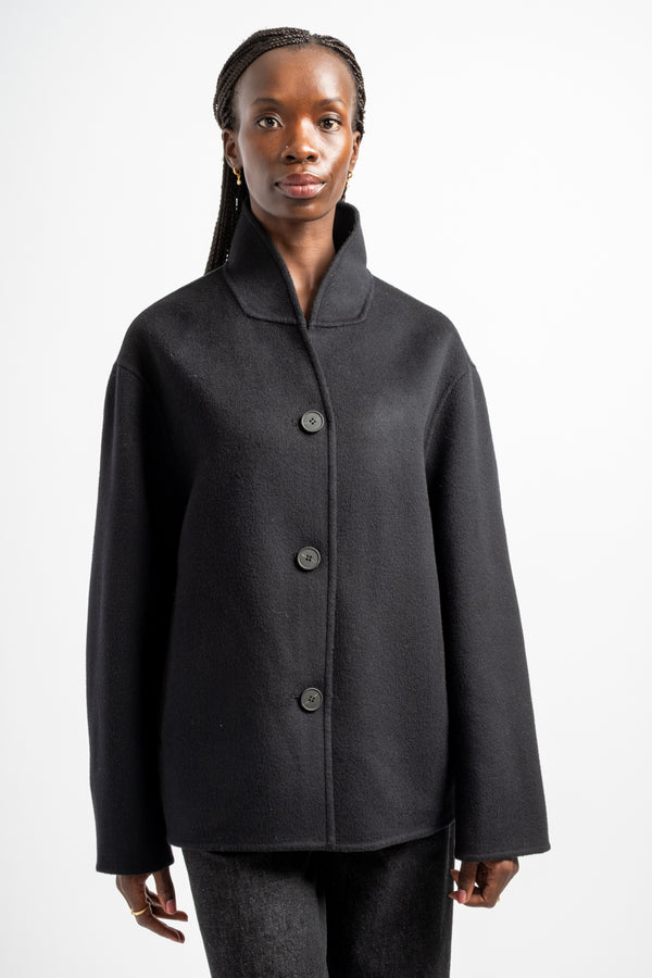 Rhine Double Faced Wool Jacket in Darkest Navy