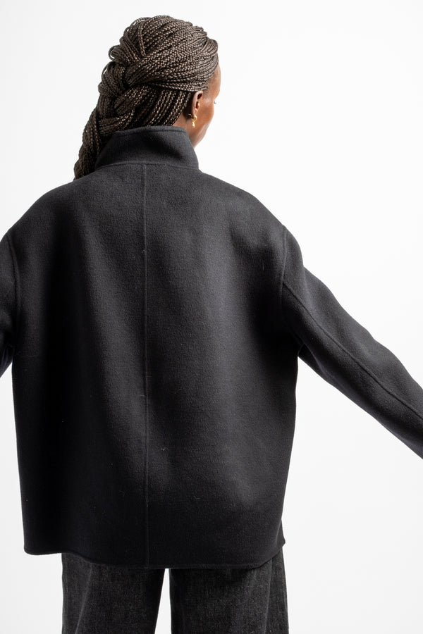 Rhine Double Faced Wool Jacket in Darkest Navy