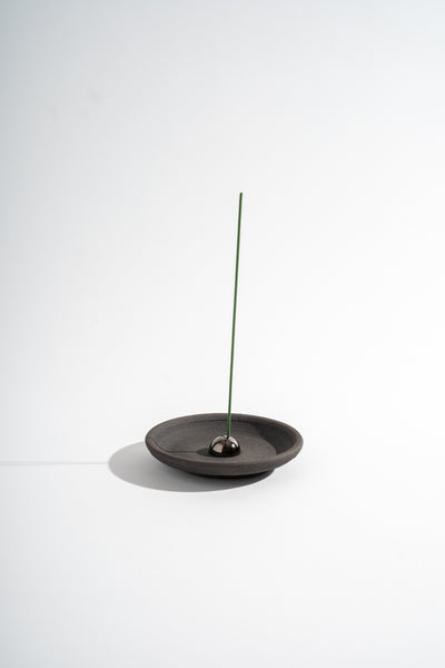 Black Stoneware Incense & Smudging Dish