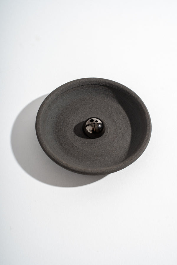 Black Stoneware Incense & Smudging Dish