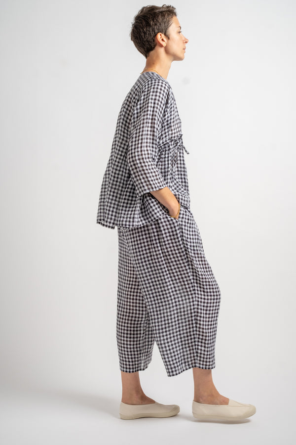Gingham Check Yoke Pant