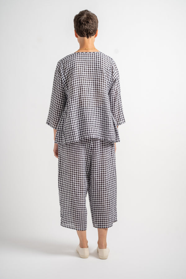Gingham Check Yoke Pant