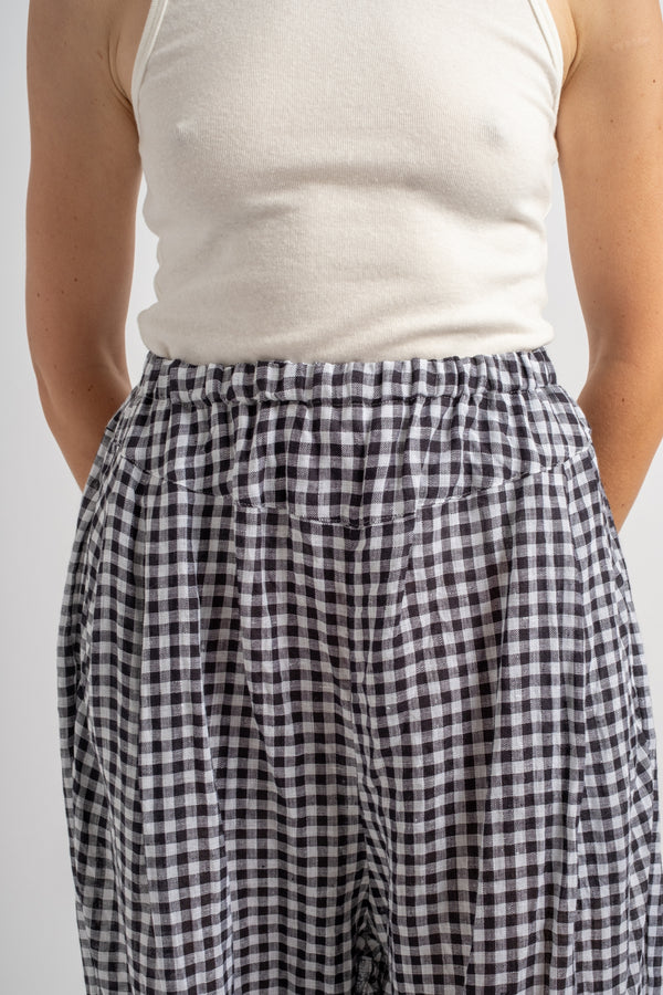 Gingham Check Yoke Pant