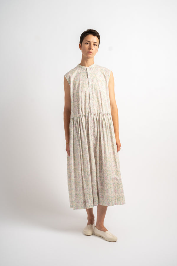 Liberty Print No-Sleeve Dress in Iris