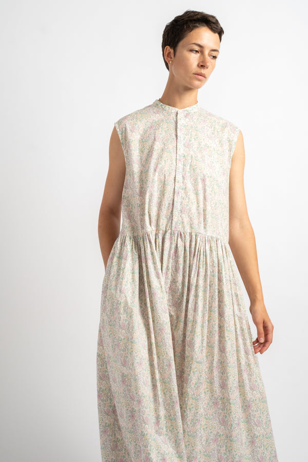 Liberty Print No-Sleeve Dress in Iris