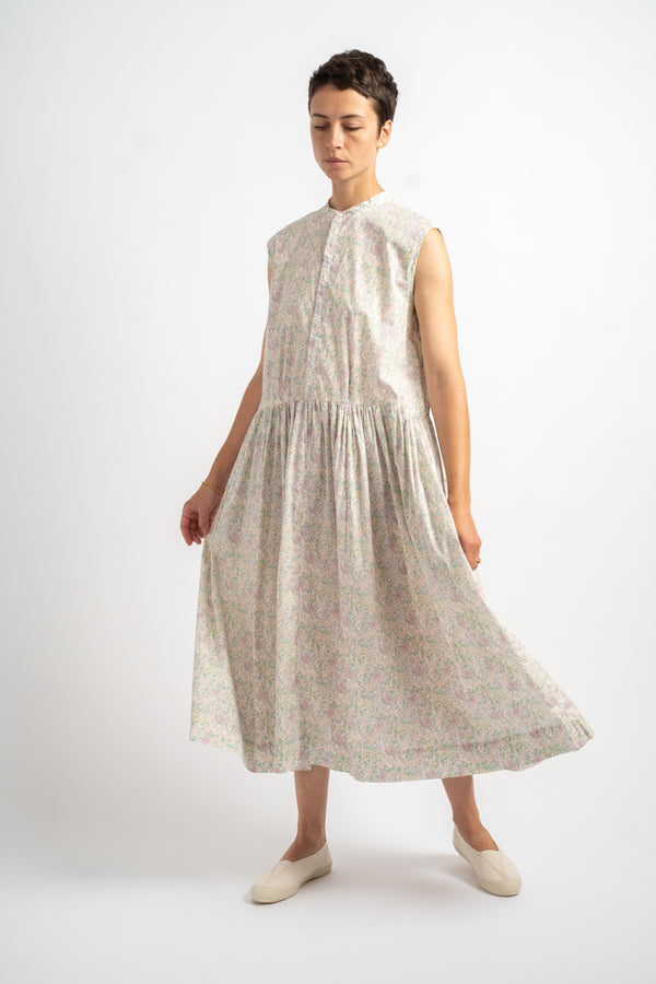 Liberty Print No-Sleeve Dress in Iris