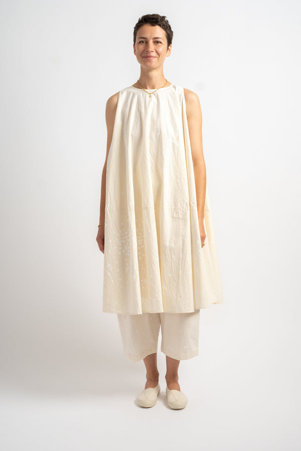 Paint Circle Dress in Ivory Print