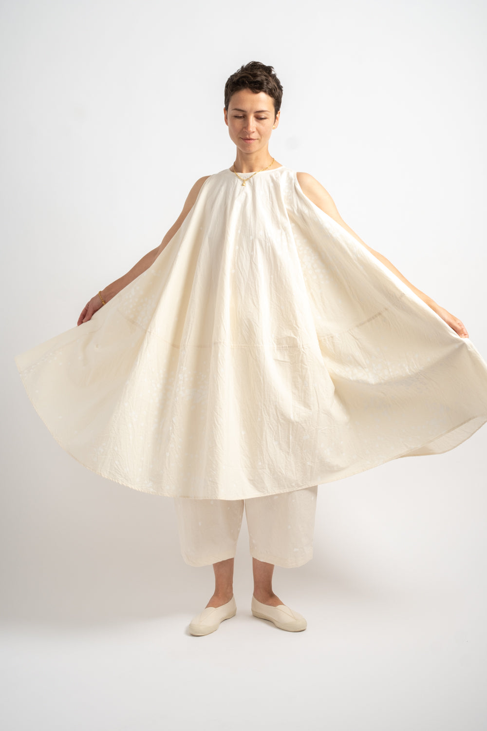 Paint Circle Dress in Ivory Print