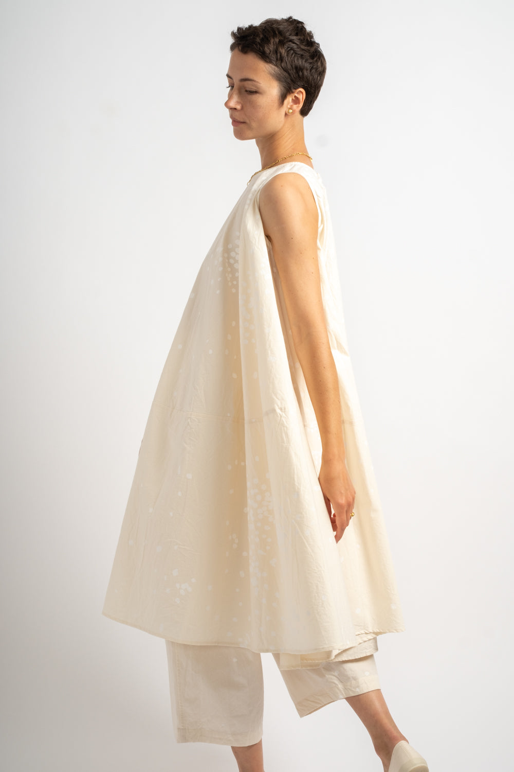 Paint Circle Dress in Ivory Print