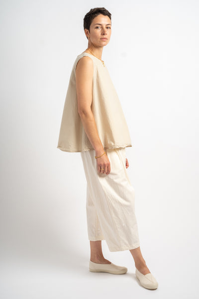 Paint Yoke Pants in Ivory Print