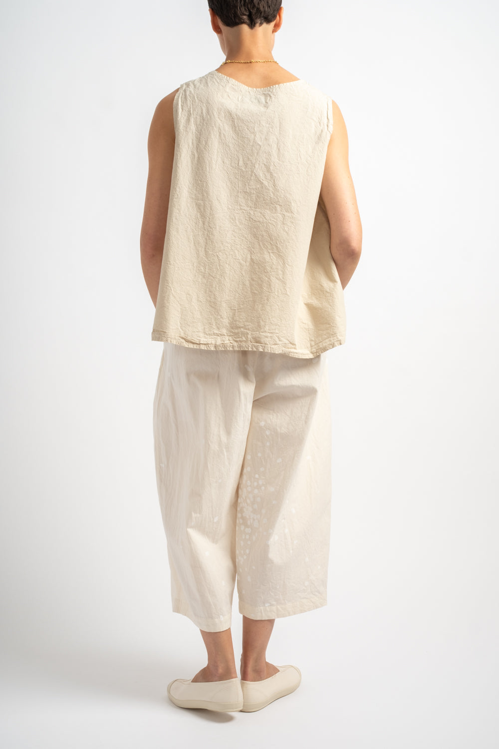 Paint Yoke Pants in Ivory Print