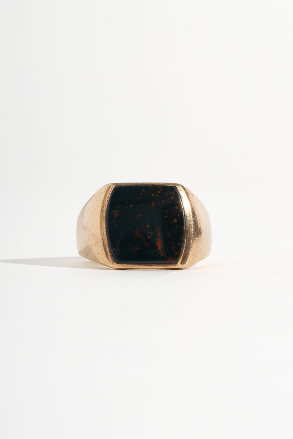 10K Bloodstone Signet Ring