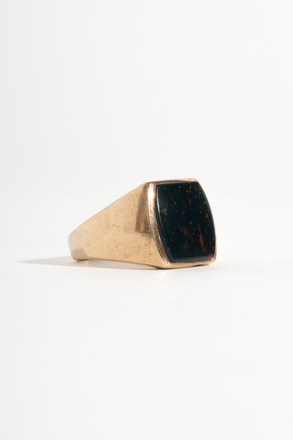 10K Bloodstone Signet Ring