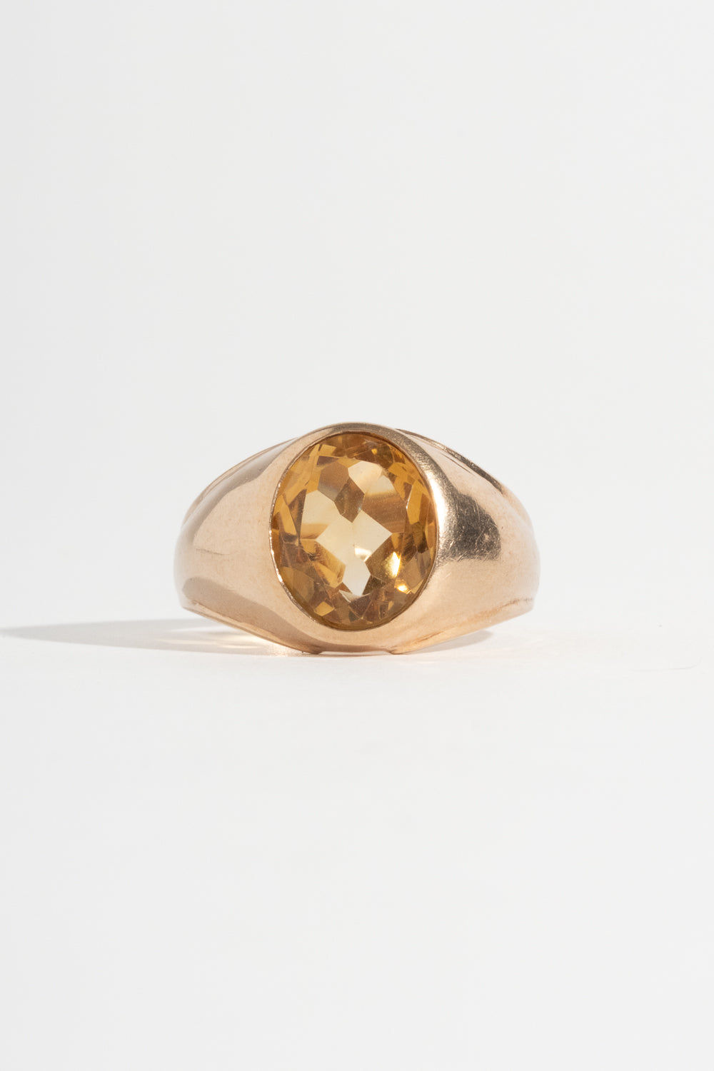 10K Mid Century Citrine Ring