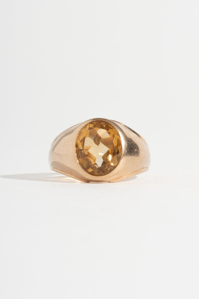 10K Mid Century Citrine Ring