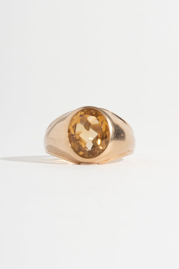 10K Mid Century Citrine Ring