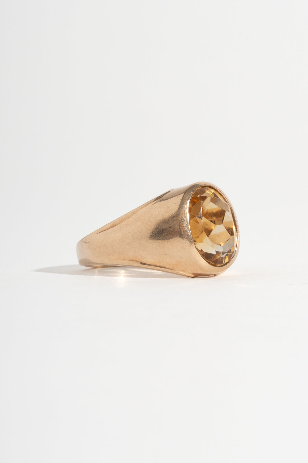 10K Mid Century Citrine Ring