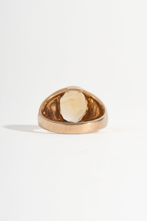 10K Mid Century Citrine Ring