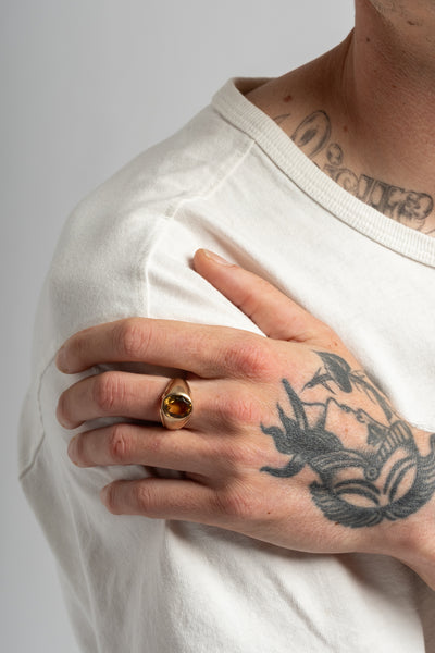10K Mid Century Citrine Ring