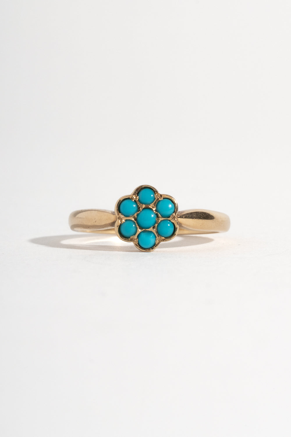 10K Victorian Turquoise Cluster Ring