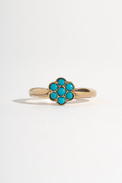 10K Victorian Turquoise Cluster Ring