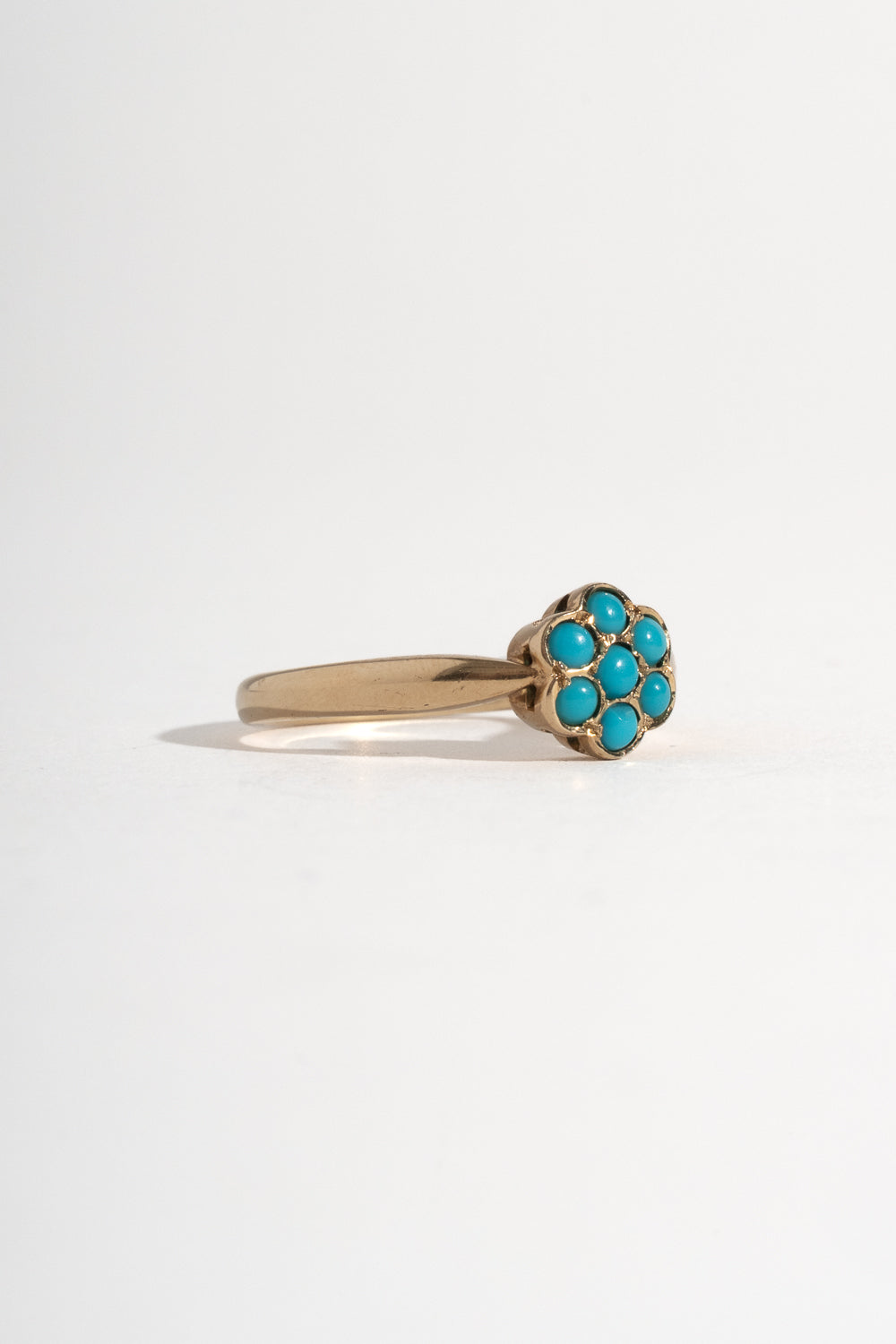10K Victorian Turquoise Cluster Ring