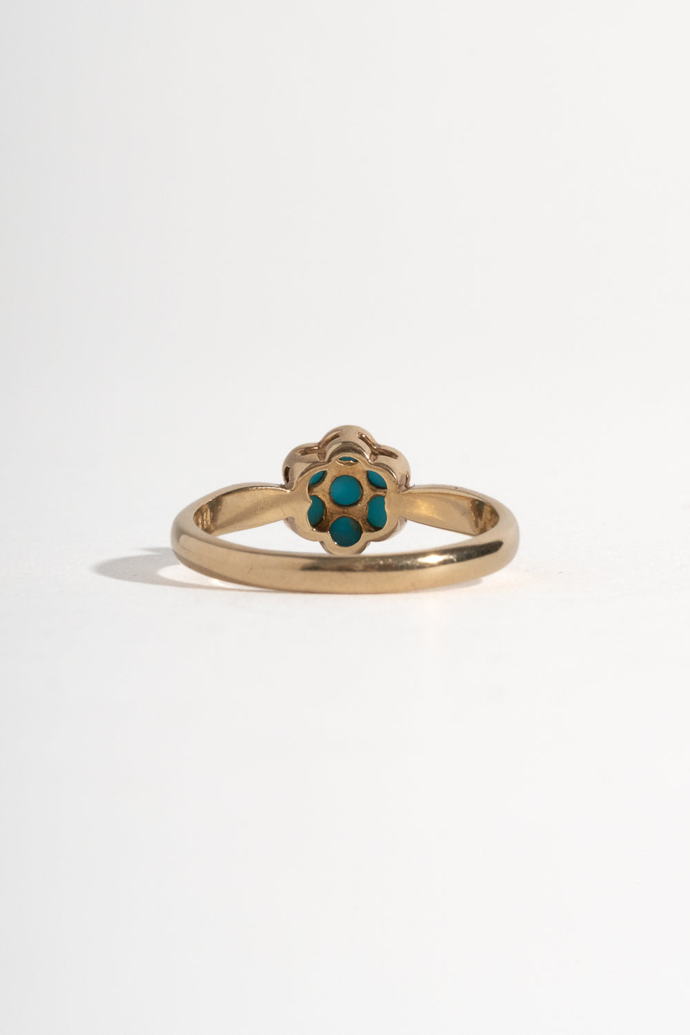 10K Victorian Turquoise Cluster Ring