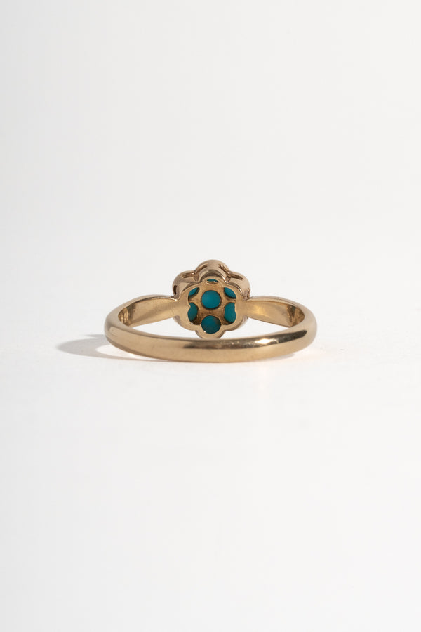 10K Victorian Turquoise Cluster Ring