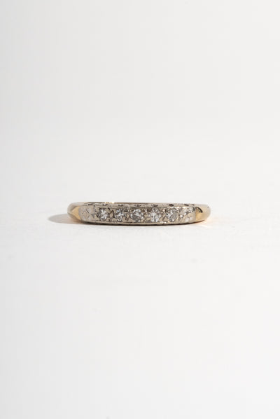 14K Deco White + Yellow Gold Diamond Band
