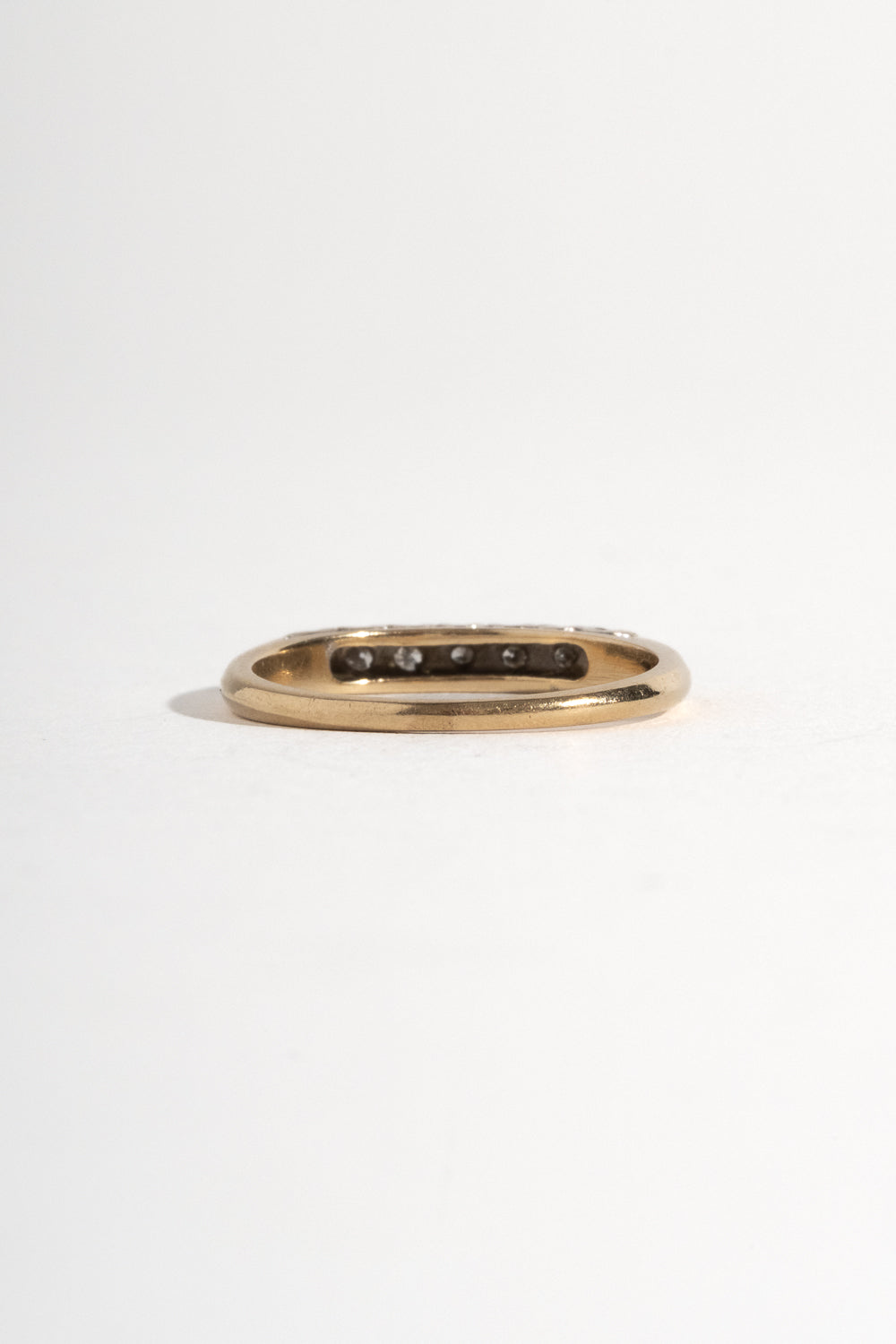 14K Deco White + Yellow Gold Diamond Band