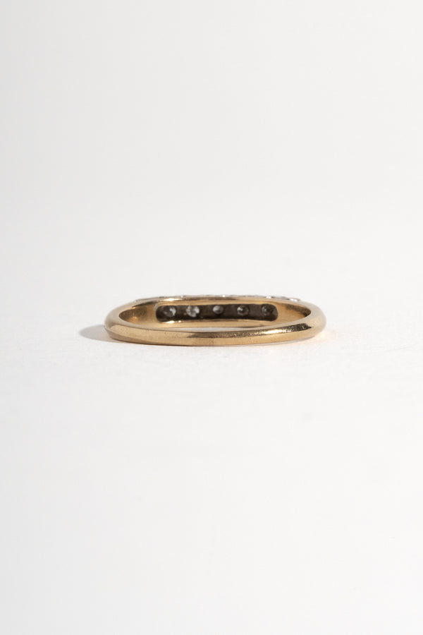 14K Deco White + Yellow Gold Diamond Band