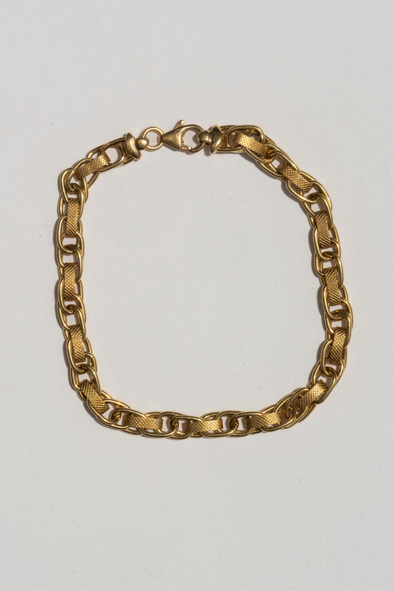 14K 1930's FANCY LINK CHAIN BRACELET