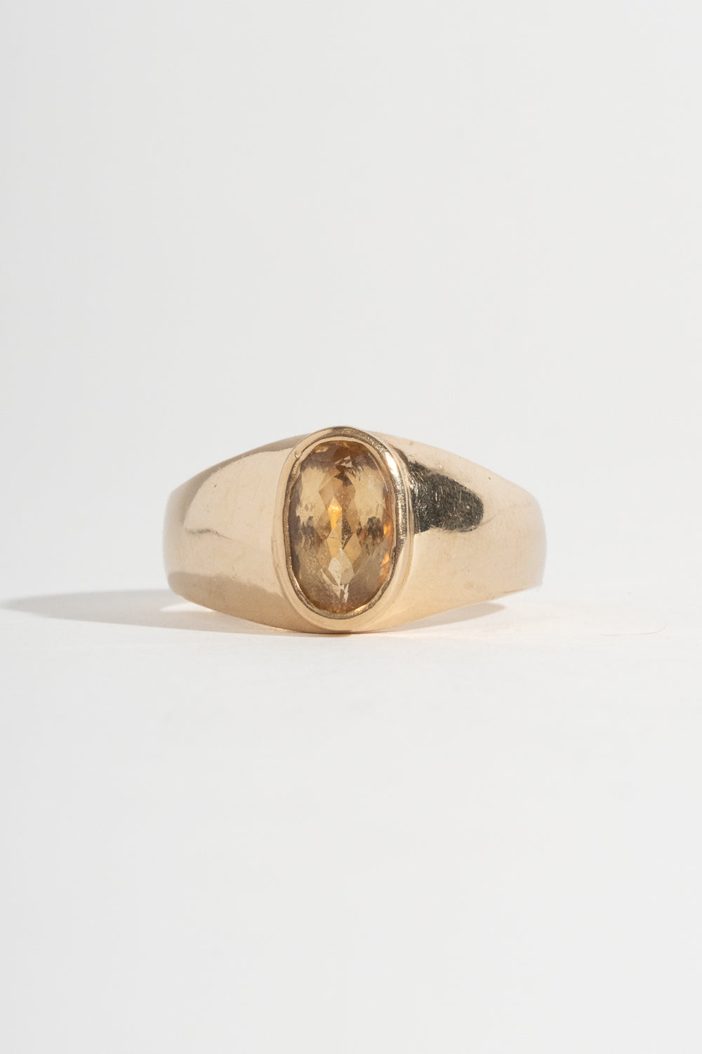 14K Oval Citrine Ring