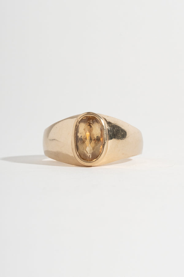 14K Oval Citrine Ring