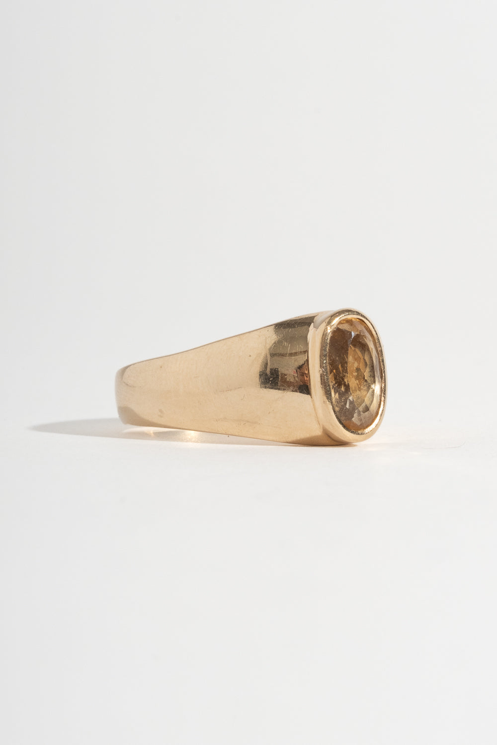 14K Oval Citrine Ring