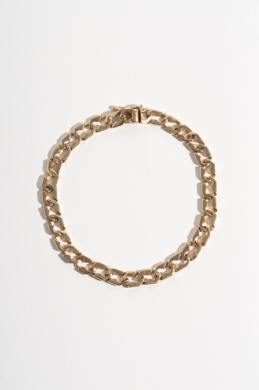 14K Unique Curb Chain Bracelet