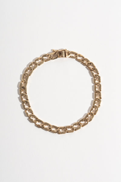 14K Unique Curb Chain Bracelet