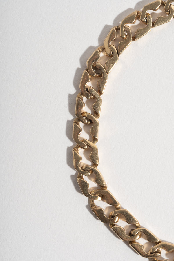 14K Unique Curb Chain Bracelet