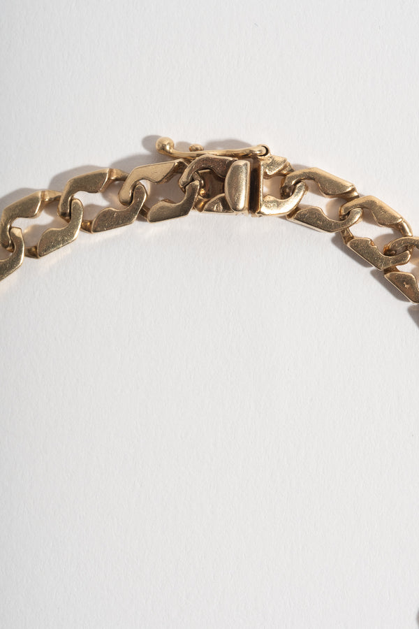 14K Unique Curb Chain Bracelet