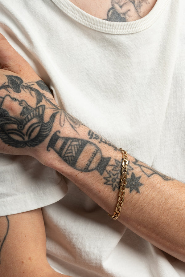 14K Unique Curb Chain Bracelet