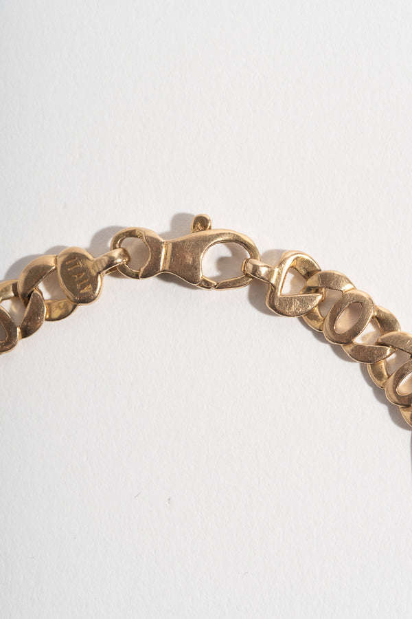 14K Unique Link Figaro Chain Bracelet