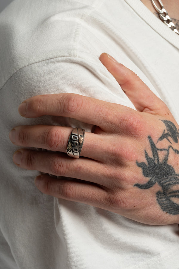 Sterling + 12K Dad Ring
