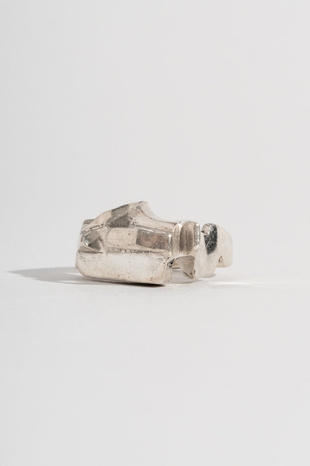Sterling Abstract Brutalist Ring