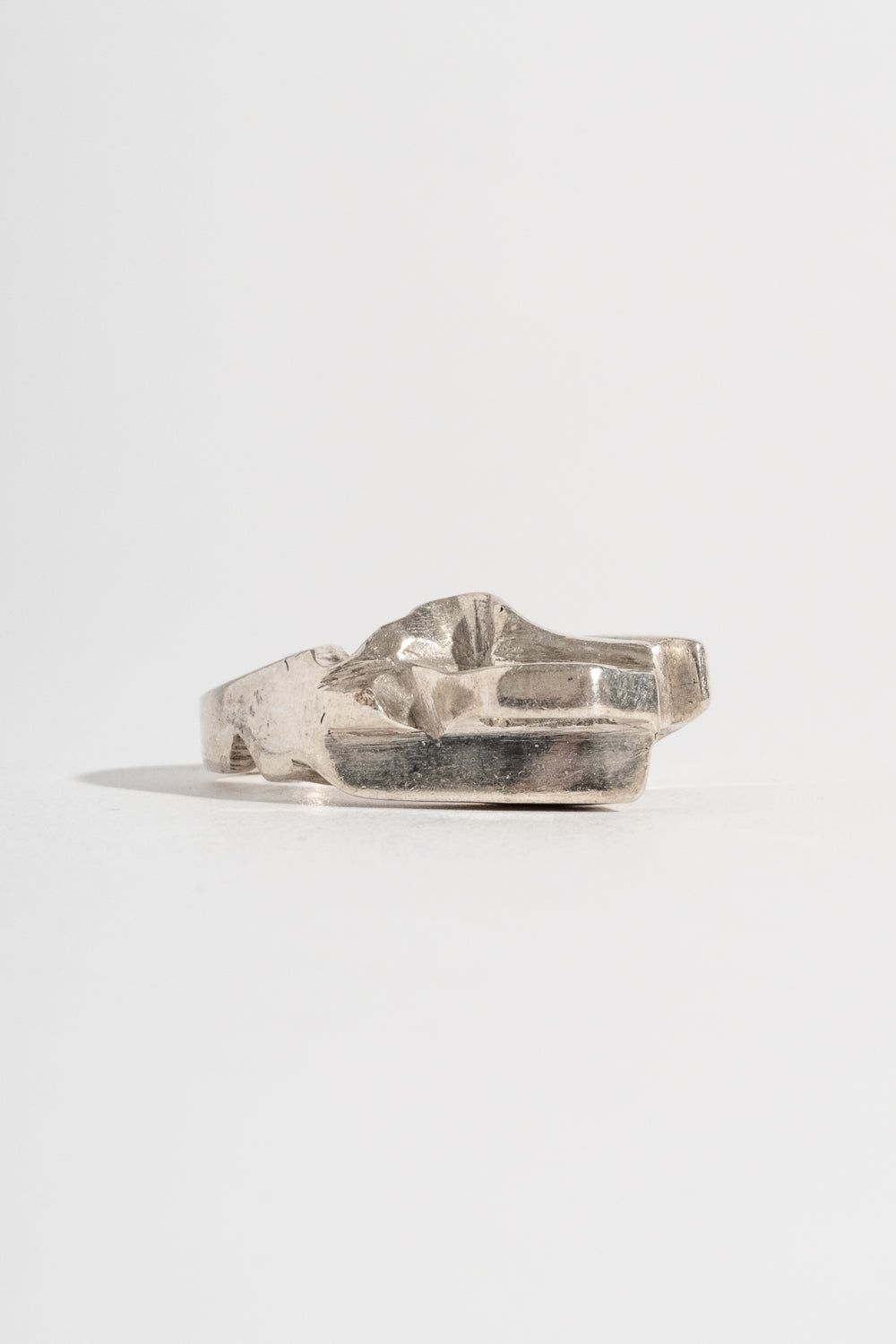 Sterling Abstract Brutalist Ring